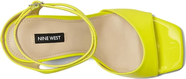 Nine West Devans Women's Dress Sandals Yellow Patent : 9 M, Faux Leather/Synthetic - Image 2