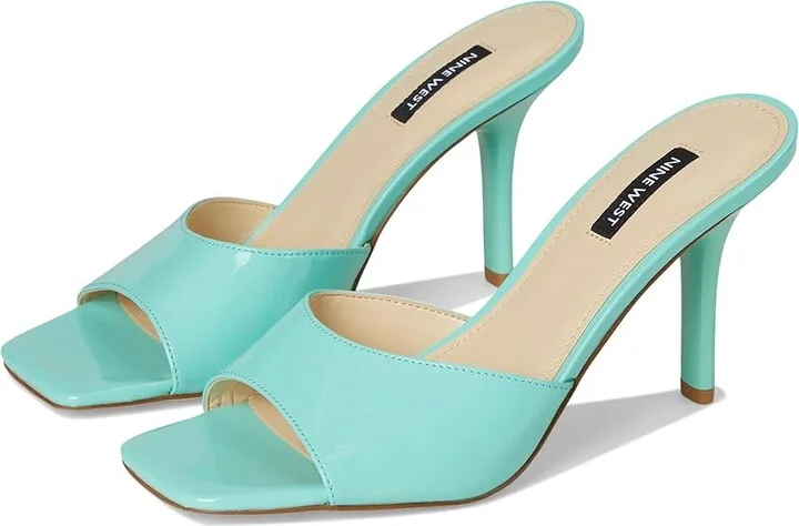 Nine West Disko Women's Dress Sandals Light Blue Patent : 7.5 M, Synthetic