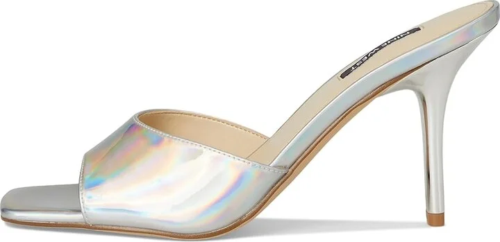 Nine West Disko Women's Dress Sandals Silver Iridescent Mirror Metallic : 8.5 M, Synthetic - Image 6