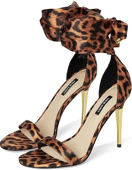 Nine West Donatela 2 Women's Sandals Leopard Satin : 5 M, Suede