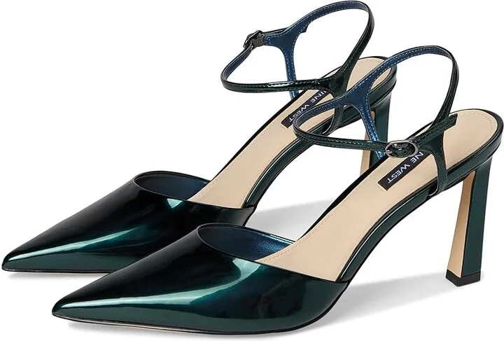 Nine West Dres Women's Shoes Teal Mirror Metallic : 7 M, Synthetic