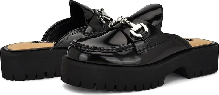 Nine West Duntal Women's Flat Shoes Black Patent : 9.5 M, Leather