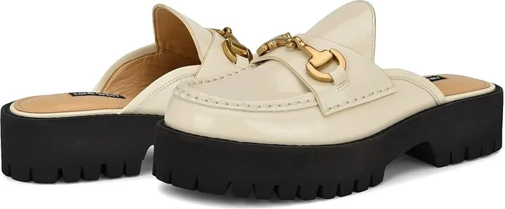 Nine West Duntal Women's Flat Shoes Cream Patent : 5.5 M, Leather