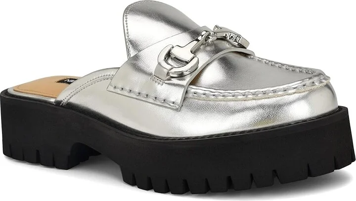 Nine West Duntal Women's Flat Shoes Silver : 6 M, Leather - Image 5