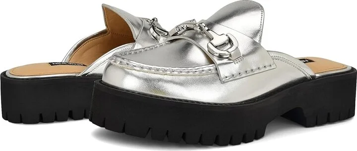 Nine West Duntal Women's Flat Shoes Silver : 6 M, Leather