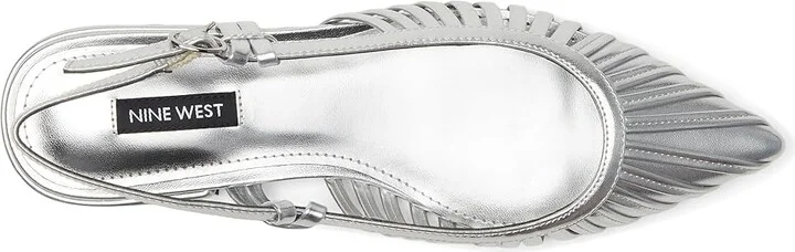 Nine West Duria Women's Shoes Silver : 5.5 M, Leather/Rubber - Image 2