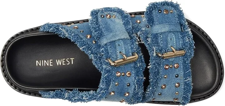 Nine West Eleny Women's Wedge Shoes Light Blue Denim : 5.5 M, Synthetic - Image 2