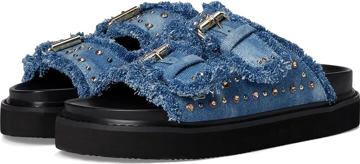 Nine West Eleny Women's Wedge Shoes Light Blue Denim : 5.5 M, Synthetic