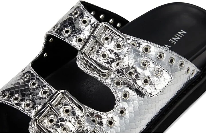Nine West Eleny Women's Wedge Shoes Silver Python : 5.5 M, Synthetic - Image 7