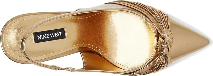 Nine West Faive High Women's Heels Bronze : 7 M, Leather/Rubber - Image 2