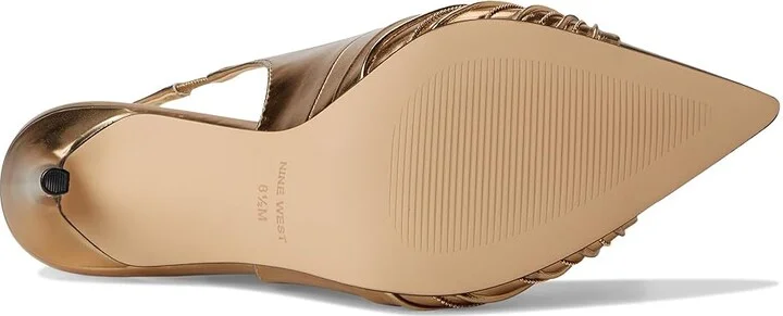 Nine West Faive High Women's Heels Bronze : 7 M, Leather/Rubber - Image 3