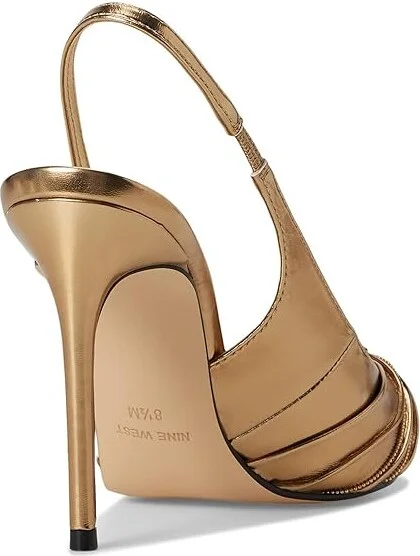 Nine West Faive High Women's Heels Bronze : 7 M, Leather/Rubber - Image 4