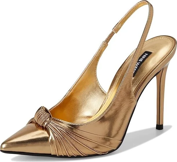 Nine West Faive High Women's Heels Bronze : 7 M, Leather/Rubber - Image 5
