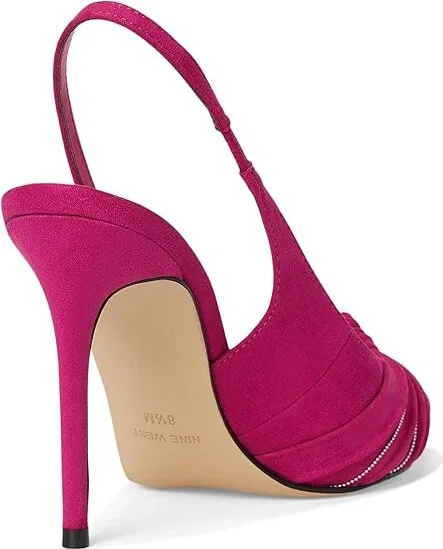 Nine West Faive High Women's Heels Pink : 6 M, Leather/Rubber - Image 4