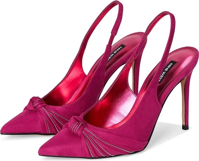 Nine West Faive High Women's Heels Pink : 6 M, Leather/Rubber