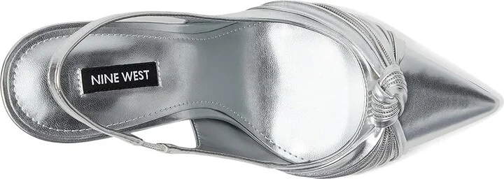 Nine West Faive High Women's Heels Silver : 7.5 M, Leather/Rubber - Image 2