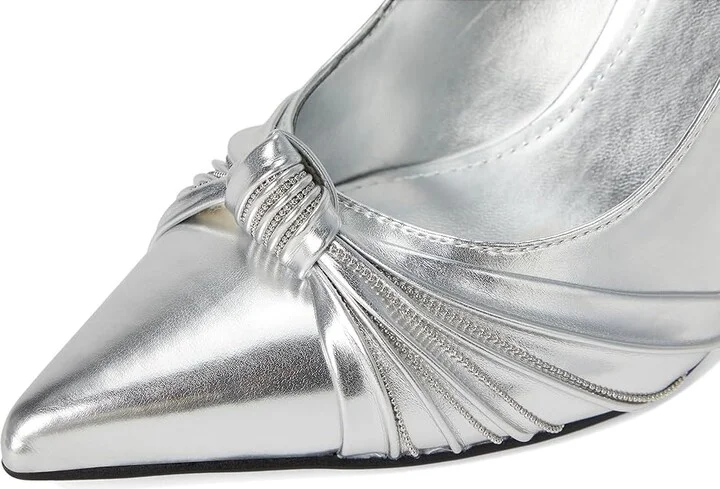 Nine West Faive High Women's Heels Silver : 7.5 M, Leather/Rubber - Image 7