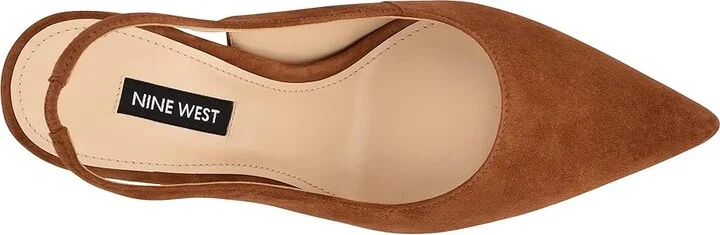 Nine West Feather High Women's Heels Cognac Suede : 8 M - Image 2