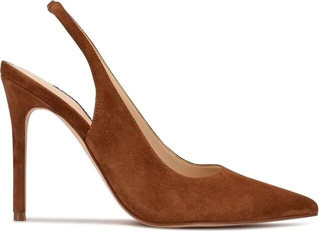 Nine West Feather High Women's Heels Cognac Suede : 8 M - Image 6