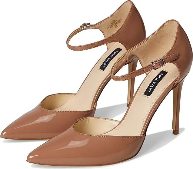 Nine West Fiere High Women's Heels Medium Natural Patent : 9.5 M, Synthetic