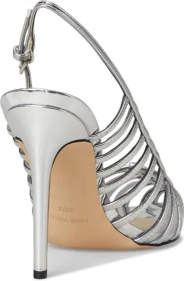 Nine West Filane Women's Shoes Silver Mirror Metallic : 9.5 M, Leather - Image 4