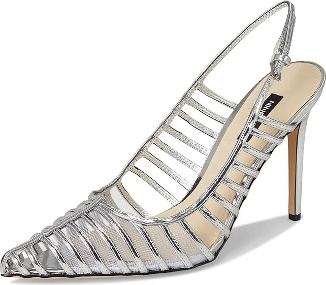 Nine West Filane Women's Shoes Silver Mirror Metallic : 9.5 M, Leather - Image 5