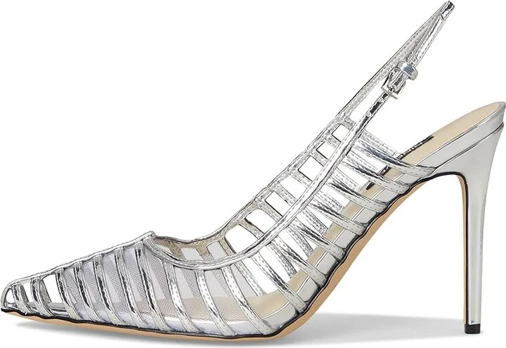 Nine West Filane Women's Shoes Silver Mirror Metallic : 9.5 M, Leather - Image 6