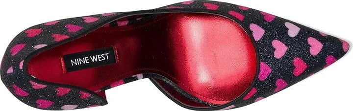 Nine West Folowe Women's Shoes Black Glitter Heart Print : 7 M, Leather - Image 2