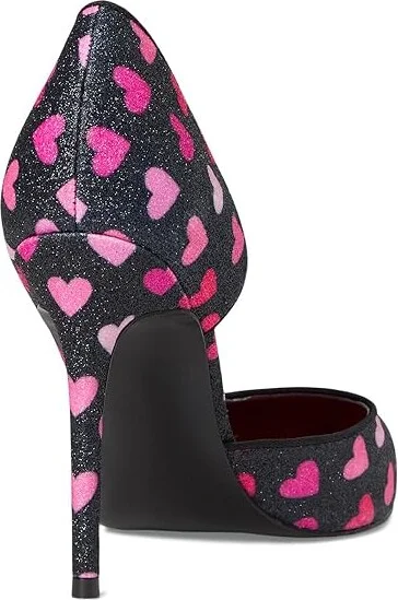 Nine West Folowe Women's Shoes Black Glitter Heart Print : 7 M, Leather - Image 4