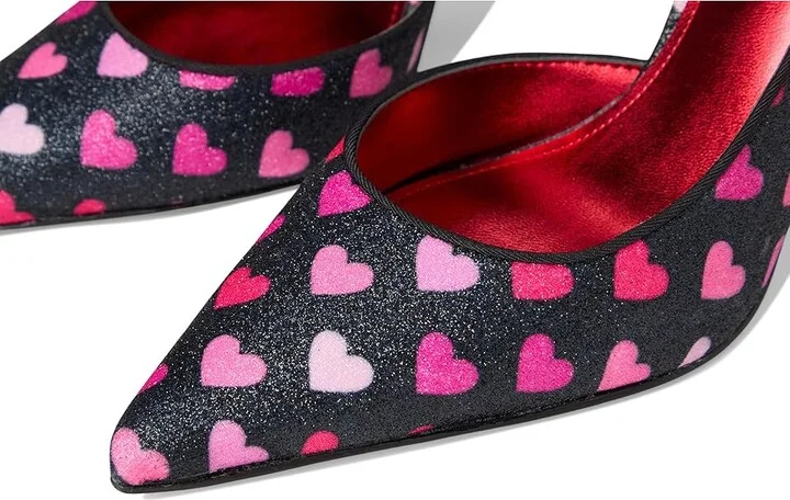 Nine West Folowe Women's Shoes Black Glitter Heart Print : 7 M, Leather - Image 7