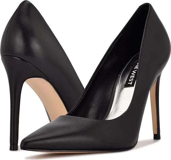 Nine West Fresh High Women's Heels Black Leather : 7 M