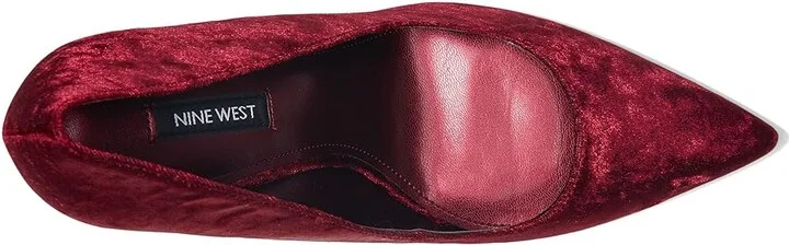 Nine West Fresh High Women's Heels Burgundy Velvet : 9.5 M, Synthetic - Image 2