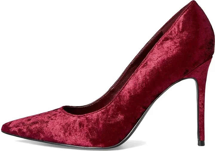 Nine West Fresh High Women's Heels Burgundy Velvet : 9.5 M, Synthetic - Image 6