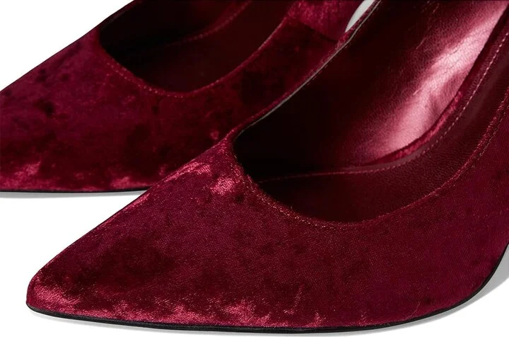 Nine West Fresh High Women's Heels Burgundy Velvet : 9.5 M, Synthetic - Image 7