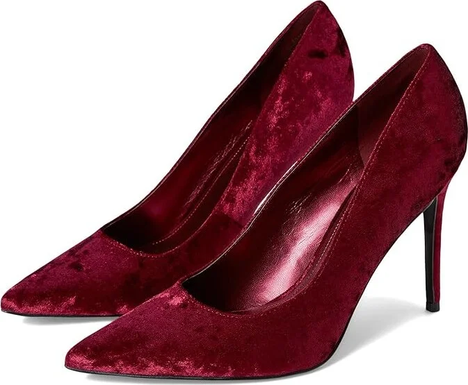 Nine West Fresh High Women's Heels Burgundy Velvet : 9.5 M, Synthetic