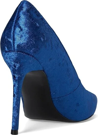 Nine West Fresh High Women's Heels Dark Blue Velvet : 9 M, Synthetic - Image 4