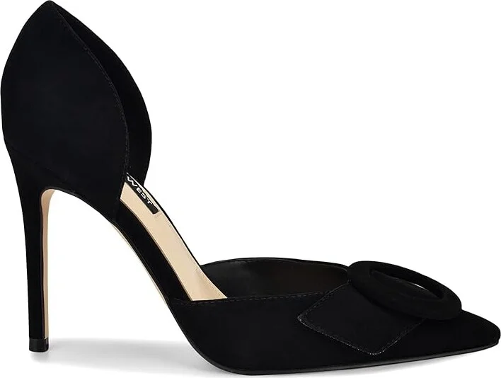 Nine West Frolly High Women's Heels Black Suede : 10 M, Leather/Rubber - Image 6