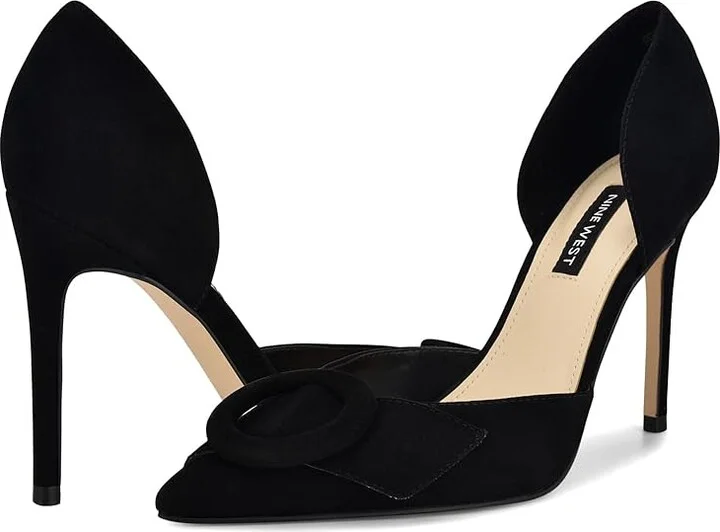 Nine West Frolly High Women's Heels Black Suede : 10 M, Leather/Rubber