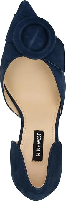 Nine West Frolly High Women's Heels Navy Suede : 7 M, Leather/Rubber - Image 2