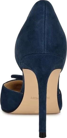 Nine West Frolly High Women's Heels Navy Suede : 7 M, Leather/Rubber - Image 4