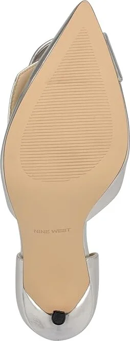 Nine West Frolly High Women's Heels Silver : 5.5 M, Leather/Rubber - Image 3