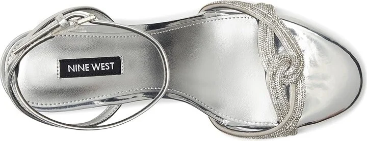 Nine West Genner 5 Women's Sandals Silver Mirror Metallic : 7.5 M, Rubber - Image 2