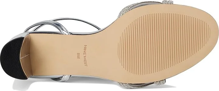 Nine West Genner 5 Women's Sandals Silver Mirror Metallic : 7.5 M, Rubber - Image 3