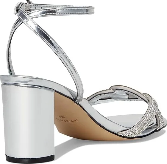 Nine West Genner 5 Women's Sandals Silver Mirror Metallic : 7.5 M, Rubber - Image 4