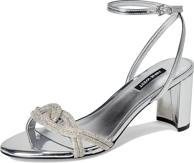 Nine West Genner 5 Women's Sandals Silver Mirror Metallic : 7.5 M, Rubber - Image 5