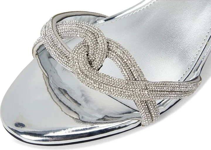 Nine West Genner 5 Women's Sandals Silver Mirror Metallic : 7.5 M, Rubber - Image 7