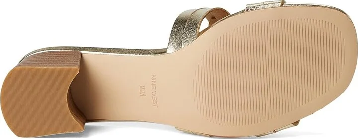 Nine West Gennie Women's Dress Sandals Gold : 6 M, Leather - Image 3