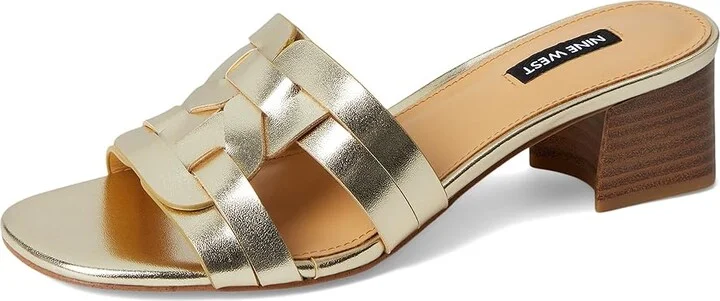 Nine West Gennie Women's Dress Sandals Gold : 6 M, Leather - Image 5