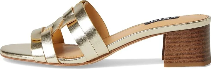 Nine West Gennie Women's Dress Sandals Gold : 6 M, Leather - Image 6