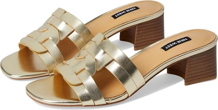 Nine West Gennie Women's Dress Sandals Gold : 6 M, Leather